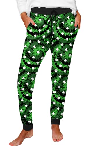 St Patricks Day Sweatpants for Women Patty Irish Clover Joggers