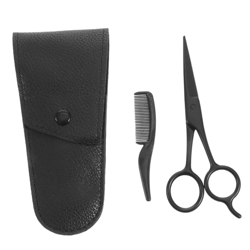 WOFASHPURET Stainless Steel Beard Scissors Set and Eyebrow Trimmer Grooming Kit Storage Bag