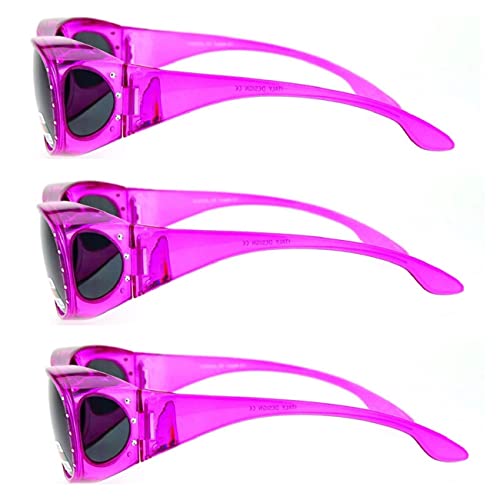 3 Pair Polarized Rhinestone Sunglasses Fit Over Glasses Oval Rectangular Sunglasses2