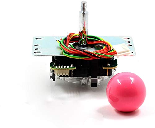 Image of SANWA JLF-TP-8YT Arcade Joystick (Pink Ball Top) - Premium, High Precision, Responsive Controls, Multi-Platform Compatible - Ideal for Gaming Enthusiasts, for Arcade Jamma Game 4 & 8 Way Adjustable