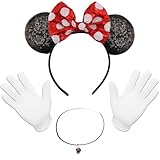 🌹【Unique Design】Unsere fasching haarreif sind mit schönen glitzer Maus Ohren, glänzende Bögen ausgestattet, Es sieht so schön und super bequem zu tragen. Maus Ohren haarreifen sind für Kinder & Erwachsene, mit hochelastischen Anti-Rutsch-Material, kann es fest auf dem Kopf getragen werden.die dehnen kann, um jede Größe Kopf oder Frisur, und eine Größe passt alle unterzubringen.