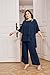 Hanna Nikole Mother of The Bride 2 Piece Navy Plus Pant Suit Cape Sleeve Chiffon Pant Suits Set 16 Plus