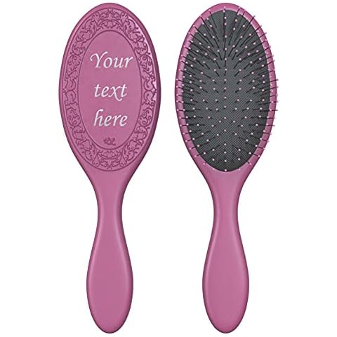 Personalised Detangling Hair Brush For All Hair Types Purple Or Pink Large For Her, Birthday Present, Christmas Present, Graduation Present (Pink) Cover