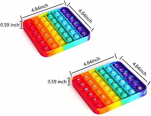 Counting Numbers Alphabet Chart Pop It Double Sided for Learning Math Game Reversible Manipulatives Education Tool Fidget Sensory Type Toys Squeeze Stress Relief ADHD Anxiety Children (ABC/123)