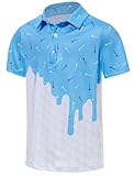 RAISEVERN Boys Golf Shirts Polo Shirt Kids Collared Performance Ice Cream Cone Drip Tops Baseball Dry Fit...