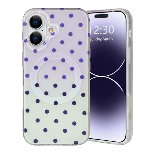 xoniery Compatible with iPhone 17 Magnetic Case[Compatible with Magsafe] Cute Polka Dot Gradient Design,TPU Bumper Hard PC Shockproof Protective,Girly Slim Case for Women Girls-Purple by xoniery - Used condition - Image 8