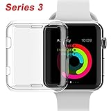 Apple Watch Series 3 38mm Case, NSR iWatch TPU Screen Protector All-around 0.3mm Ultra-thin HD Clear Cover for New Apple Watch Series 3 38mm (2017)