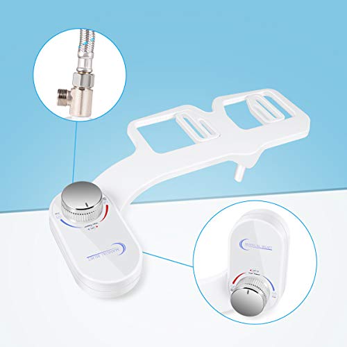 Geohee Bidet,Self-Cleaning Nozzle,Simple Bidet Toilet Attach,Adjustable Water Pressure Bidet Seat Attachment and Water Pressure,with Brass Inlet,Easy to Install - Thumbnail 4