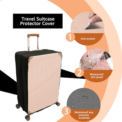 Luggage Cover Protectors, Clear Pvc Suitcase Cover, Transparent Luggage Protector, Waterproof Suitcase Covers Dustproof Anti-Scratch Protective Covers for Luggage Travel Luggage Sleeve (S)2