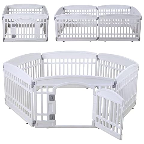 Pet Playpen Foldable Gate for Dogs Heavy Plastic Puppy Exercise Pen Cover