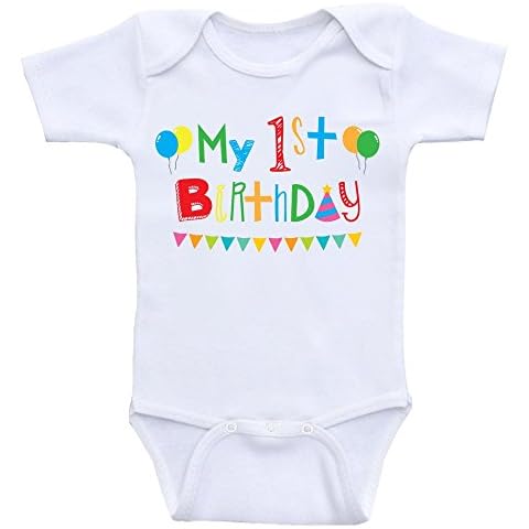 Heart Co Designs First Birthday Baby Clothes - My 1st Birthday - OnePiece Bodysuits (12mo-Short Sleeve, Color As Shown) Cover