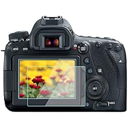 Komet Protector de pantalla de cristal compatible con Canon EOS 6D Mark II / 6dii / 6D2, cristal templado táctil 9H, sin burbujas, ultra delgado HD Cover to Edge (2 unidades)