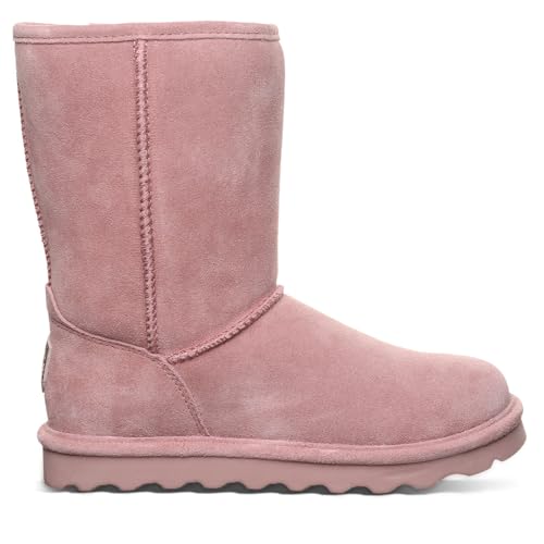 BEARPAW Women's Elle Short Winter White Size 9 | Classic Suede Pull On Fashion Boot | Cozy Winter Boots for Women