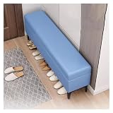 LUUYYI UIONBUN Schlafzimmerbank, Bettende, Aufbewahrungsbank, gepolstert, luxuriös, Flip-Top-Fußhocker, Wohnzimmer, Grau, 100 cm (Blau, 100 cm)