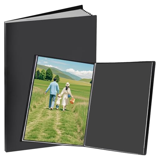 ZFCLXX Large 13"x19" Art Portfolio Heavy Duty Binder with Plastic Sleeves, Portfolio Folder with 30 Clear Sheet Protectors, Display 60 Pages, Poster Binder, (medium(13x19in))