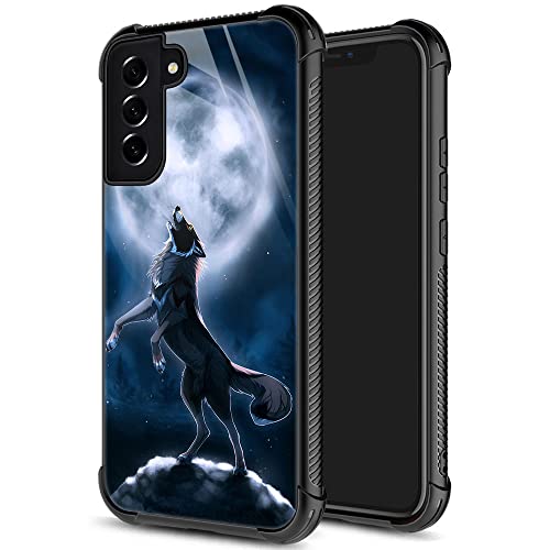 ZHEGAILIAN for Samsung Galaxy S21 FE Case, Military-Grade Protection, All-Around Shockproof Corners, Anti-Scratch Phone Case for Samsung Galaxy S21 FE - Moonlight Wolf