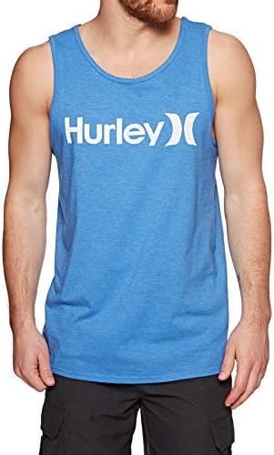 Hurley mens One and Only Graphic Tank Top T Shirt, Lt Photoblu Htr/(White), Large US