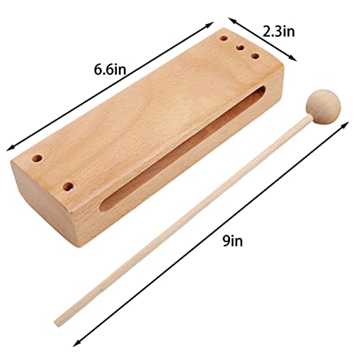 Solid Wood Rhythm Block With Mallet, Musical Percussion Instrument #TOP1