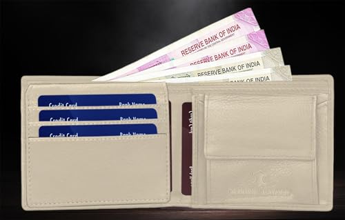 Image of WILD NAPA RFID Protected Brown Genuine Leather Wallets for Men (B-Beige)