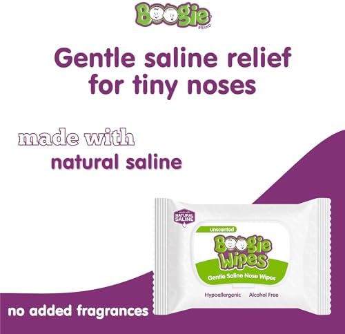 Boogie Wipes Natural Saline Nose Wipes for Kids and Babies, Unscented, 90-Count - 2