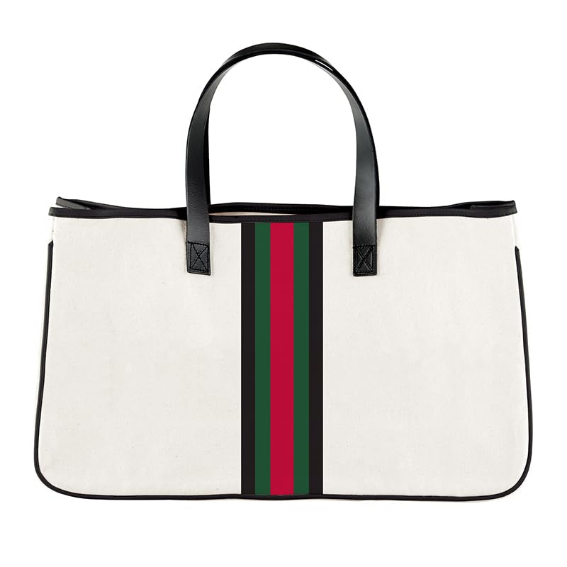 Bolsa Tote Racer Stripe con Asas de Cuero y Forro Impermeable miniatura 1