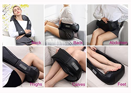 Five S Fs8801-Blk Shiatsu Neck And Back Massager With Heat Deep Kneading Massage For Neck, Shoulders, Back, Legs, Feet For Home, Office, Car - Black #TOP4