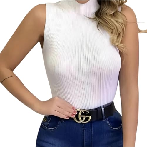 Tricot Garrafinha Blogueirinha Gola Alta - Branco