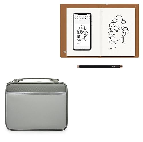 BoxWave Case Compatible with Huion Note - Hard Shell Briefcase, Slim Messenger Bag Briefcase Cover Side Pockets - Pewter