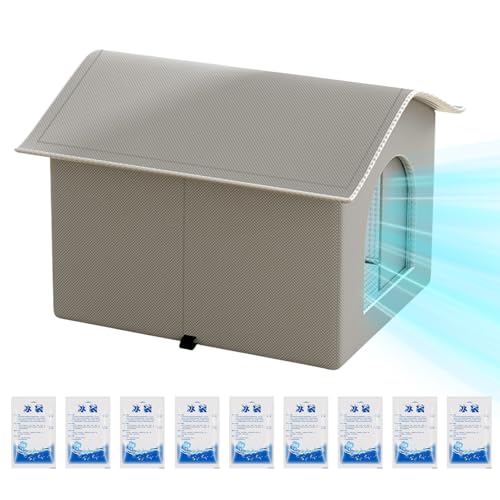 断熱 屋内用 猫ハウス,エアコン効果 クールドッグハウス |猫用エアコンハウス、ポータブル猫用冷却ハウス、噛みつき防止犬用アイスハウス、ペット用寝袋アイスハウス、四季対応ユニバーサルペット寝袋 ペット用コンテナ 子猫 子犬 ウサギ 暑さ対策 隠れ家 移動用