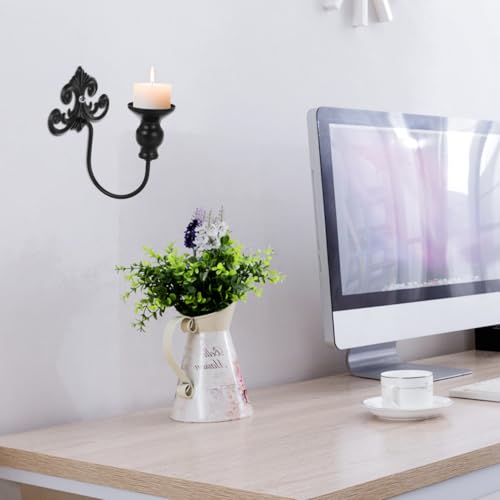 CVUTOVO Wandkerzenhalter Aus Schmiedeeisen 6X5 Zoll Metallkerzenleuchter Zur Wandmontage Für Wohnzimmer Esszimmer Büro Dekorative Wanddeko Und Kerzenständer