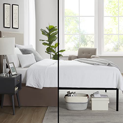 Image of Nestl Dark Brown Full XL Bed Skirt - Full XL Size Bed Skirt 14 Inch Drop - Brushed Microfiber Bed Skirts - Hotel Quality Pleated Bed Skirt - Shrinkage & Fade Resistant