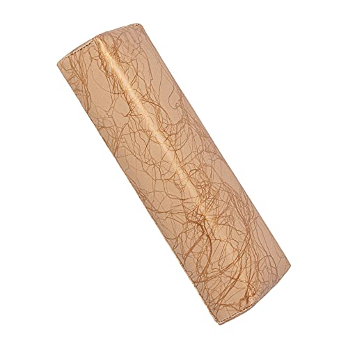 Nail Arm Rest Pillow, Buqikma Nail Hand Rest Cushion Stripes Waterproof PU Leather with Sponge Pink Soft Manicure Table Hand Rest Nail Art Accessories for Nail Technician Home DIY (Gold)