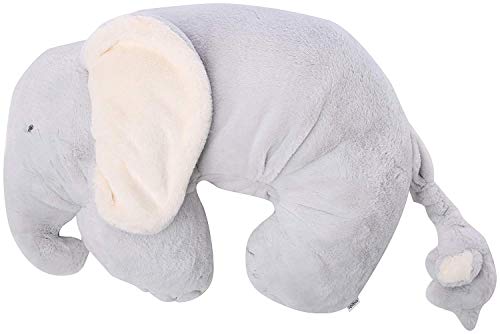 Mamas & Papas Snugglerug Tummy Time Activity Mat - Large Soft Grey Elephant - Elephant & Baby