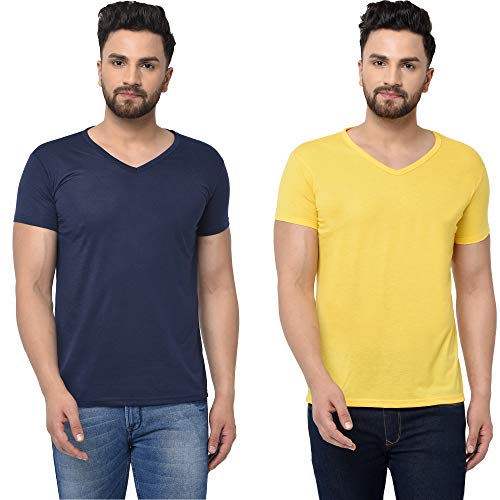 Image of JANGOBOY Men's V-Neck Cotton T-Shirt (Pack of 2)