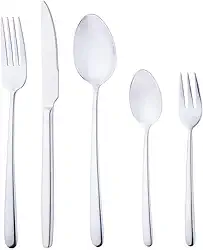 WOLFF Faqueiro de Aço Inox Viena 30 Peças - Mesa Posta - Itens Para Casa - Utensílios de Cozinha - Enxoval - Casamento - Decoração