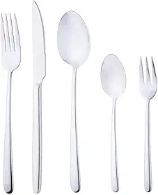 WOLFF Faqueiro de Aço Inox Viena 30 Peças - Mesa Posta - Itens Para Casa - Utensílios de Cozinha - Enxoval - Casamento - Decoração