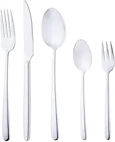 WOLFF Faqueiro de Aço Inox Viena 30 Peças - Mesa Posta - Itens Para Casa - Utensílios de Cozinha - Enxoval - Casamento - Decoração