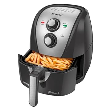 Fritadeira Sem Óleo Air Fryer 4L, Mondial, Grafite/Inox, 1500W, 110V - AFN-40-PI