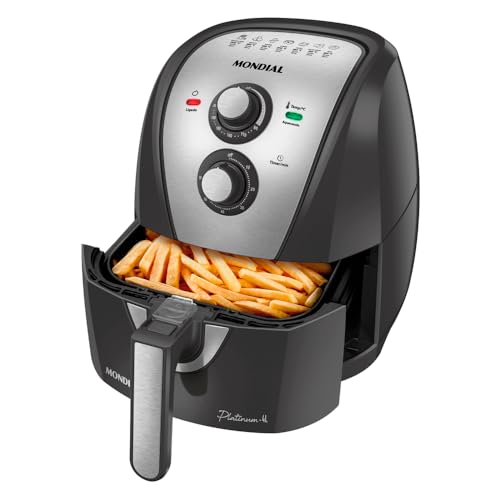 MONDIAL Fritadeira Sem Óleo Air Fryer 4L, Grafite/Inox, 1500W, 110V - AFN-40-PI