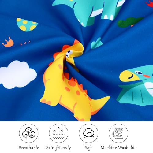 Image of Cloele Kids Toddler Pillowcase,Colorful Dinosaur,13x18in | Fits Pillows Sized 12x16 or 13x18in,Envelope Travel Pillowcase, 1 Pack, Soft Children's Bedding,For Boys and Girls