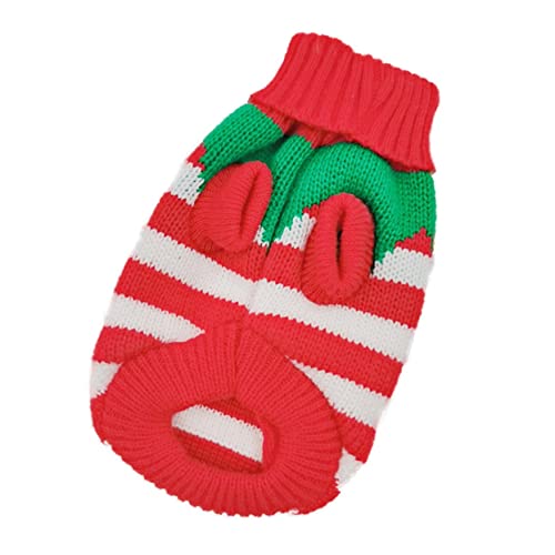 Toyvian suéter para Mascotas suéteres de Nieve para Perros paraca Perrito Trajes de Cachorro de Navidad Ropa Perro Trajes de Vacaciones de Perros suéter de Perro Divertido algodón Rojo