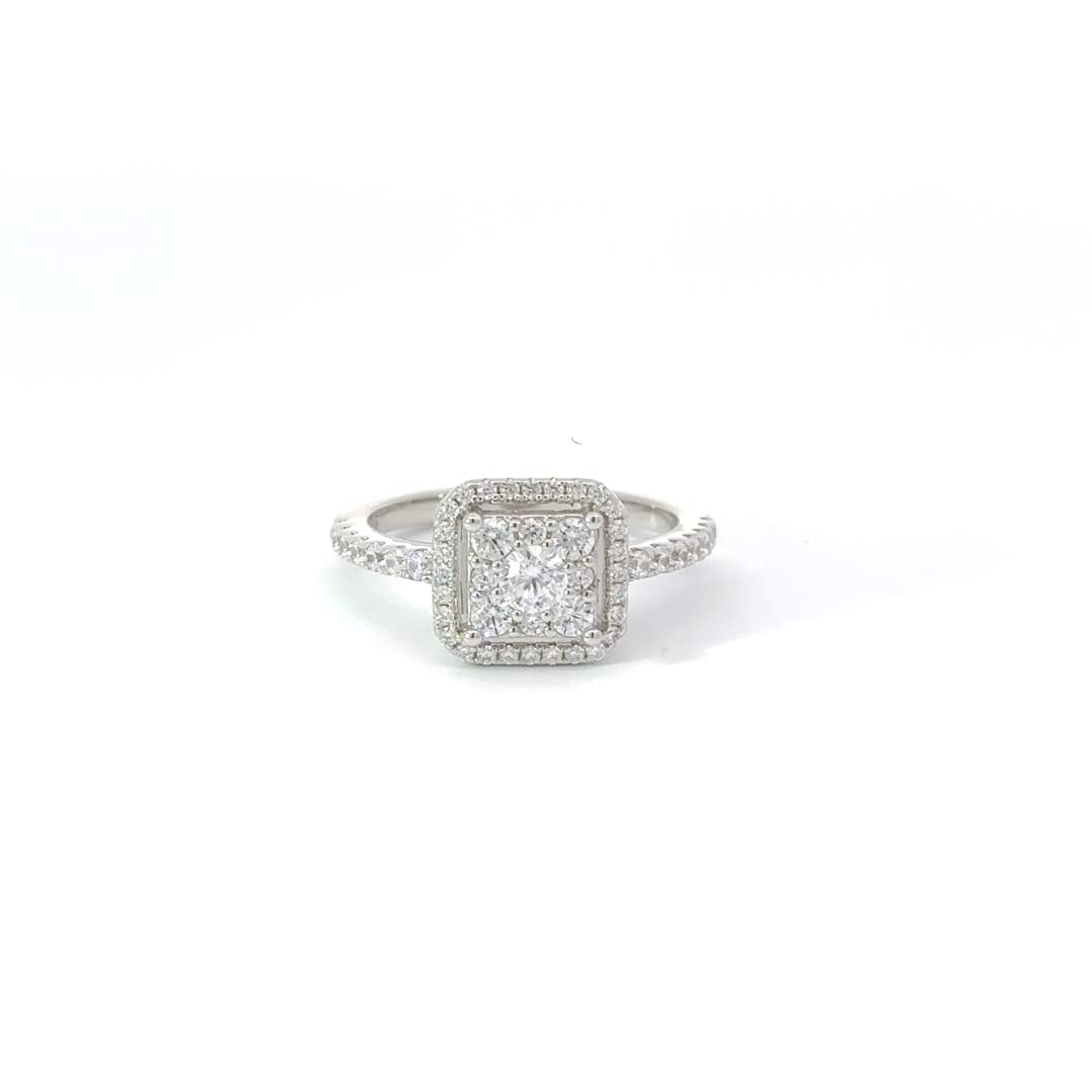92.5 Sterling Silver | A Round Shaped Engagement Ring with Cubic Zirconia Stone Gifts for Women and Girls-image-16