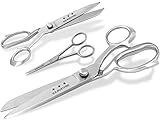 SET-INHALT - Sie erhalten im professionellen Set 2 x Textilscheren 20,0 cm und 24,5 cm + 1 x Stickschere 11,5 cm