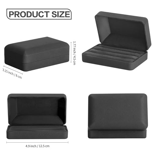 Kukuvr RING06 Velet Ring Storage Box For Multiple Rings, Travel Jewelry Ring Stud Earrings Holder Case, 3 Slot Portable Ring Display Organizer Case thumb #2
