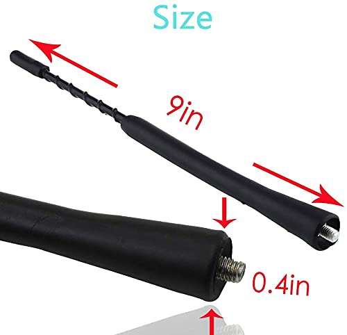Heart Horse 9 Inch Aerial Antenna Base+Whip Fit For V-W Jetta Golf- Gti Passat Beetle,Flexible Rubber Antenna Designed For Optimized Fm/Am Reception #TOP4