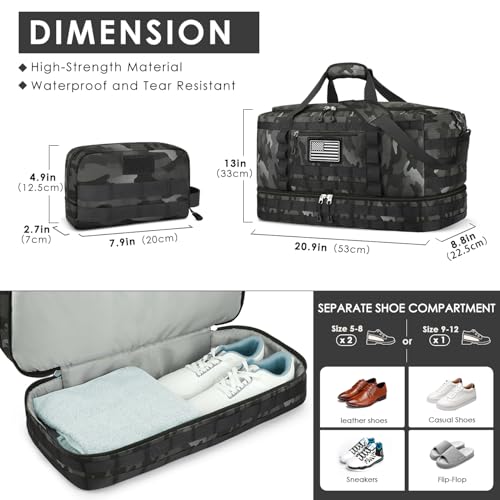 Image of Gym Bag for Men Women, Carry on Luggage 22x14x9 Airline Approved Duffle Bag