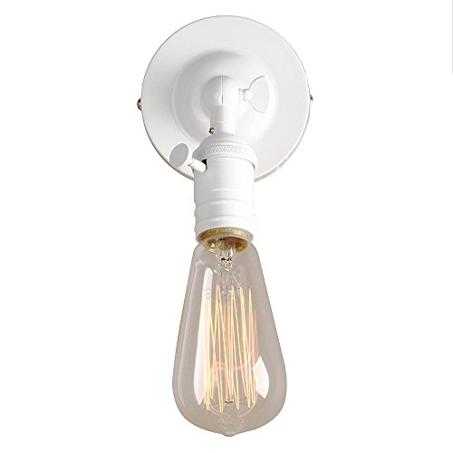 Preisvergleich Produktbild Industrielle Retro-Wandlampe, Einzeldecken-Wandstrahler, Eisenplatte, Wandleuchte, für Kinderzimmer, Wohnzimmer, Schlafzimmer, Bar, Hotel (weiß)