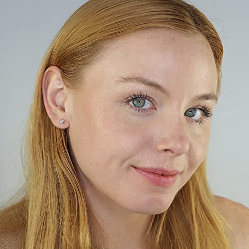 1/5 to 2 Carat Lab Grown Diamond Round Stud Earrings for Women in 14k Gold (VS2-SI1, 0.20 to 1.00 cttw) 4-Prong Setting Screw Back Studs by Diamond Wish2