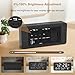 DreamSky Portable Radio and Wooden Alarm Clock with Date and Day of Week