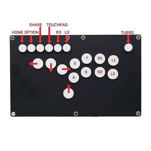 LOKORI B1-PS-B Ultrafino Todos los Botones Estilo Arcade Joystick Fight Stick Controlador de Juego for PS4/PS3/PC Hot-Swap Cherry MX Negro (Color : Black Buttons)